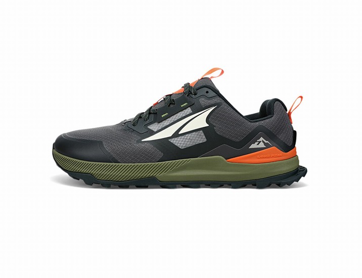 Black / Grey / Orange / Green Men's Altra Lone Peak 7 Trail Running Shoes | BI2608134