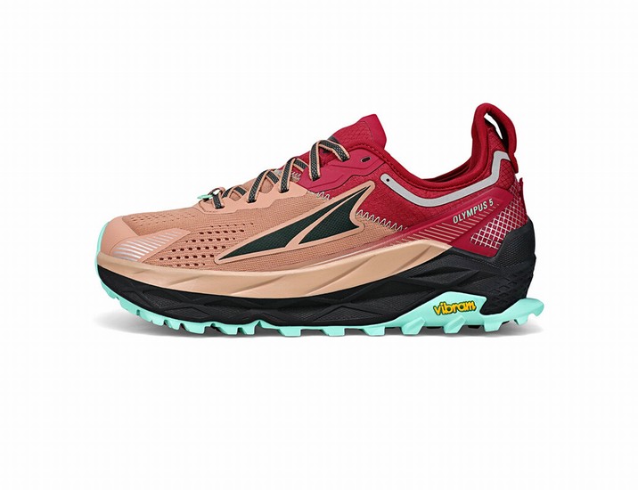 Brown / Red / Black Women's Altra Olympus 5 Trail Running Shoes | HD4862350