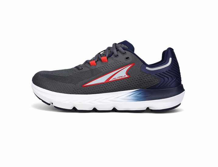 Dark Grey / Red / Navy Men's Altra Provision 7 Road Running Shoes | UW4358079