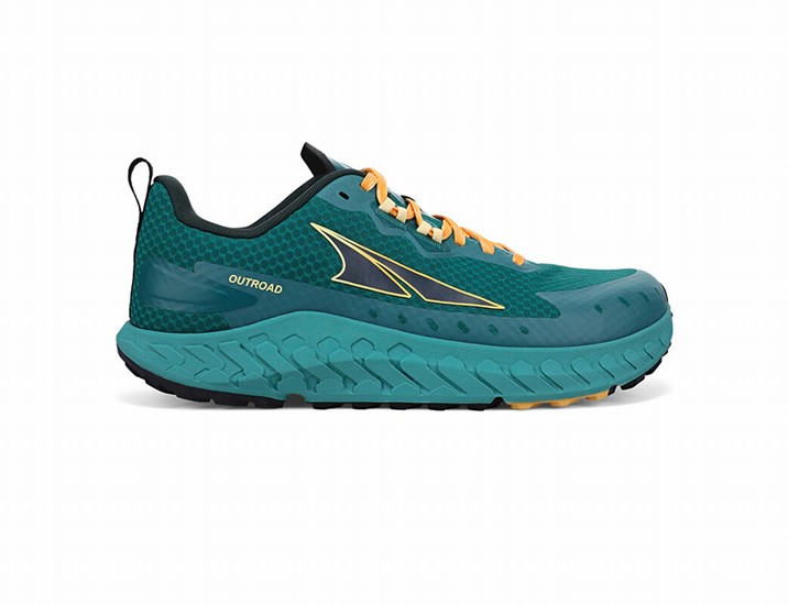 Deep Turquoise / Yellow Men's Altra Outroad Trail Running Shoes | AM4760892