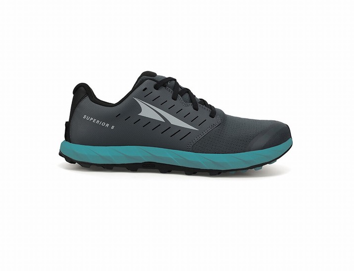 Grey / Deep Turquoise Women's Altra Superior 5 Trail Running Shoes | CH5634019