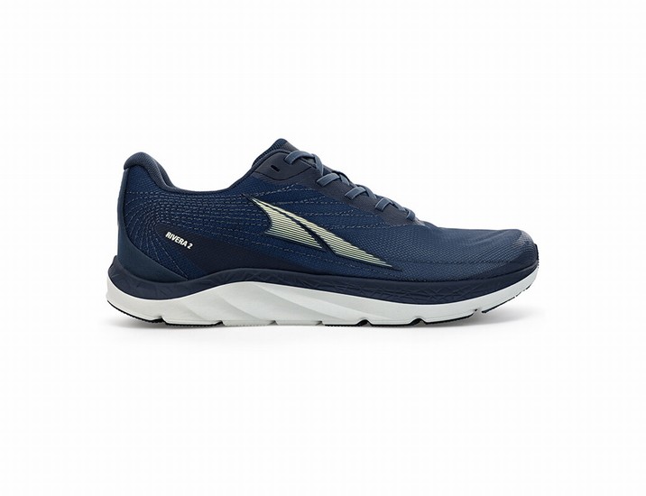 Navy / White Men's Altra Rivera 2 Road Running Shoes | CS4067128