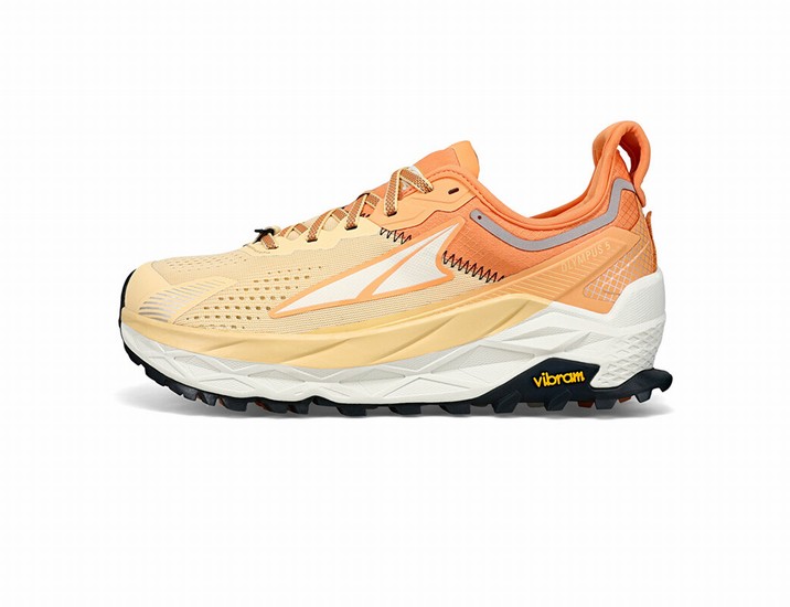 Orange / White Women's Altra Olympus 5 Trail Running Shoes | DV4693281