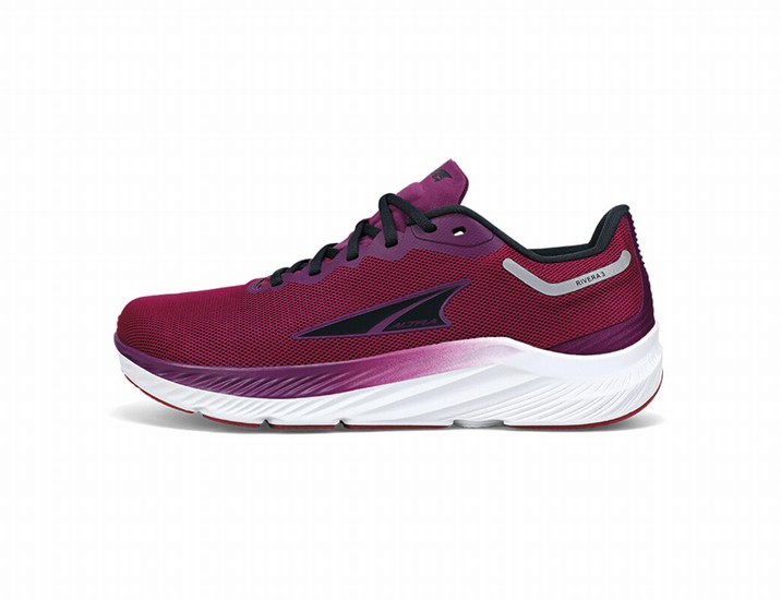 Red / Purple / White Women's Altra Rivera 3 Road Running Shoes | XV3642957