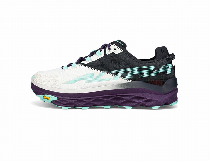 White / Black / Green Women's Altra Mont Blanc Trail Running Shoes | AI4367825