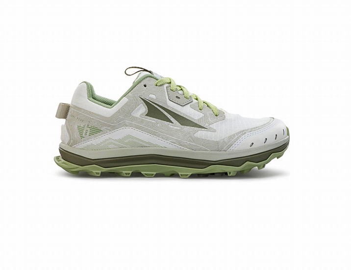 White / Green Women's Altra Lone Peak 6 Trail Running Shoes | CX6154782