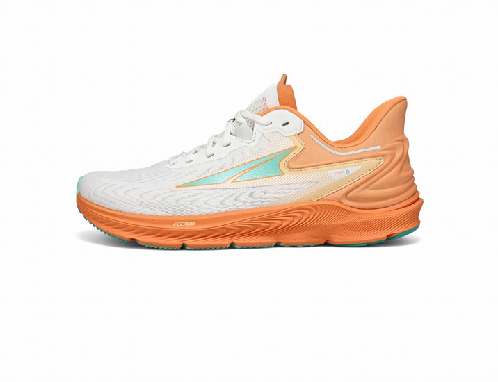 White / Orange / Green Women's Altra Torin 6 Road Running Shoes | DI7421059