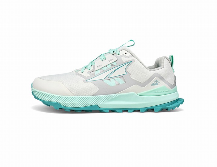 White / Turquoise Women's Altra Lone Peak 7 Trail Running Shoes | IH6531874