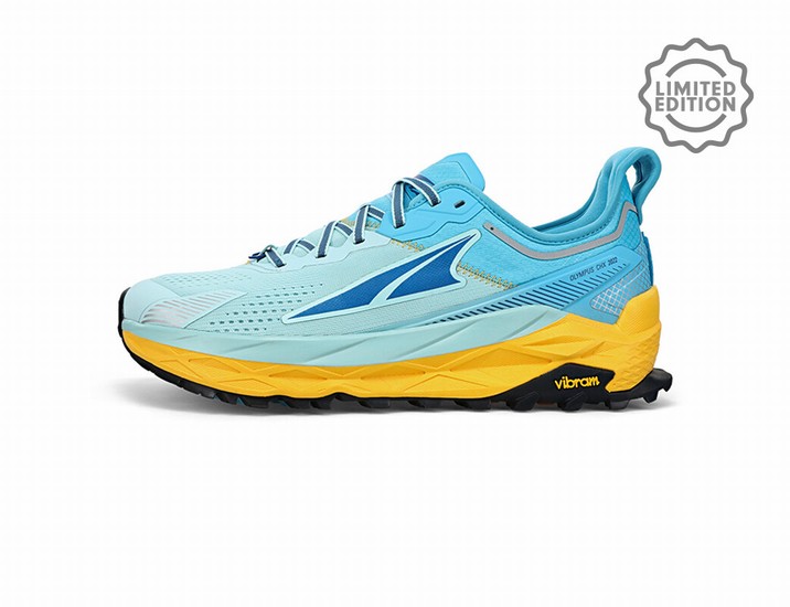 Yellow / Blue Women's Altra Olympus 5 Chamonix Trail Running Shoes | YU1082537