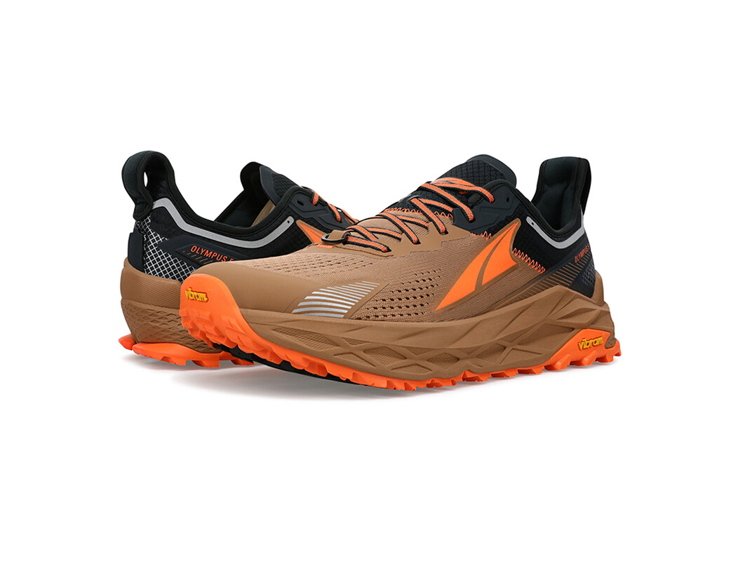 Brown / Black Men's Altra Olympus 5 Trail Running Shoes | SU3196547