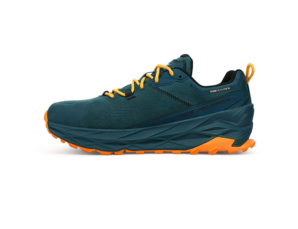 Deep Turquoise / Orange Men's Altra Olympus 5 Low GTX Hiking Shoes | QI1947082