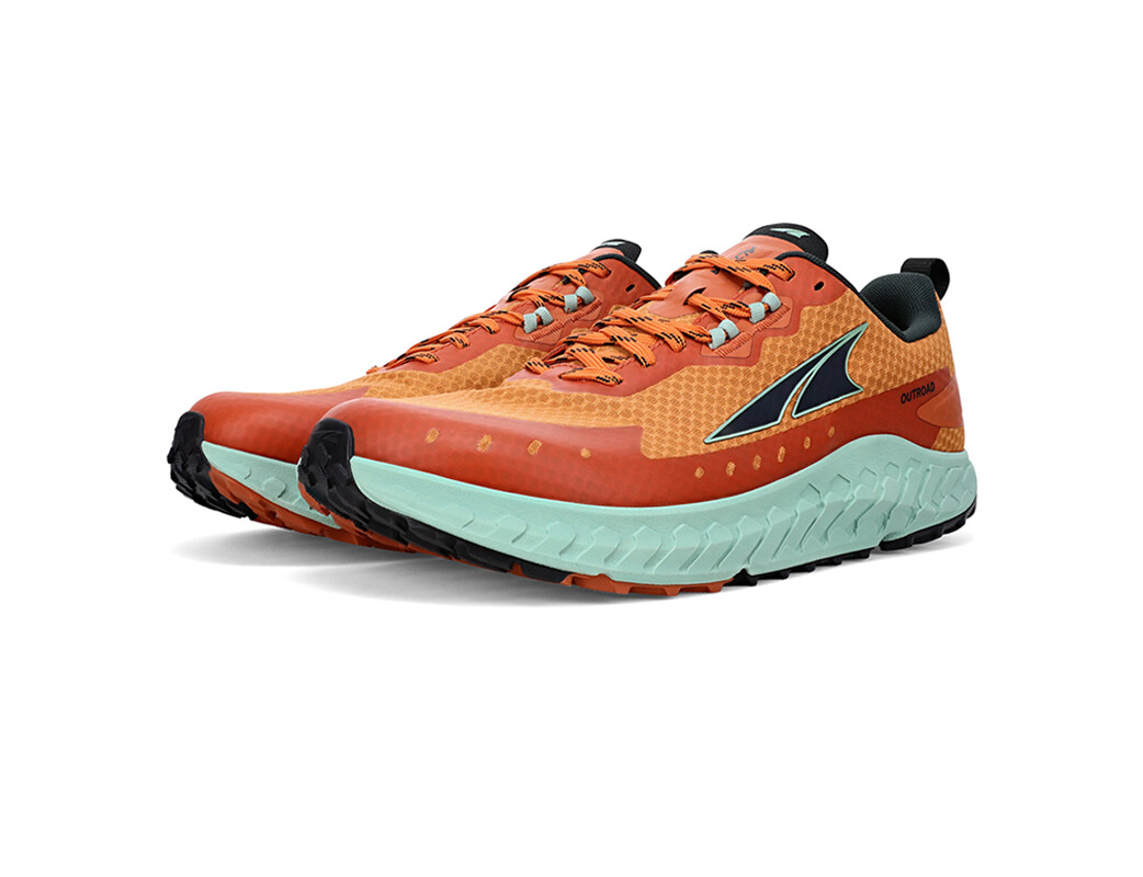 Green / Orange Men's Altra Outroad Trail Running Shoes | ID1680924