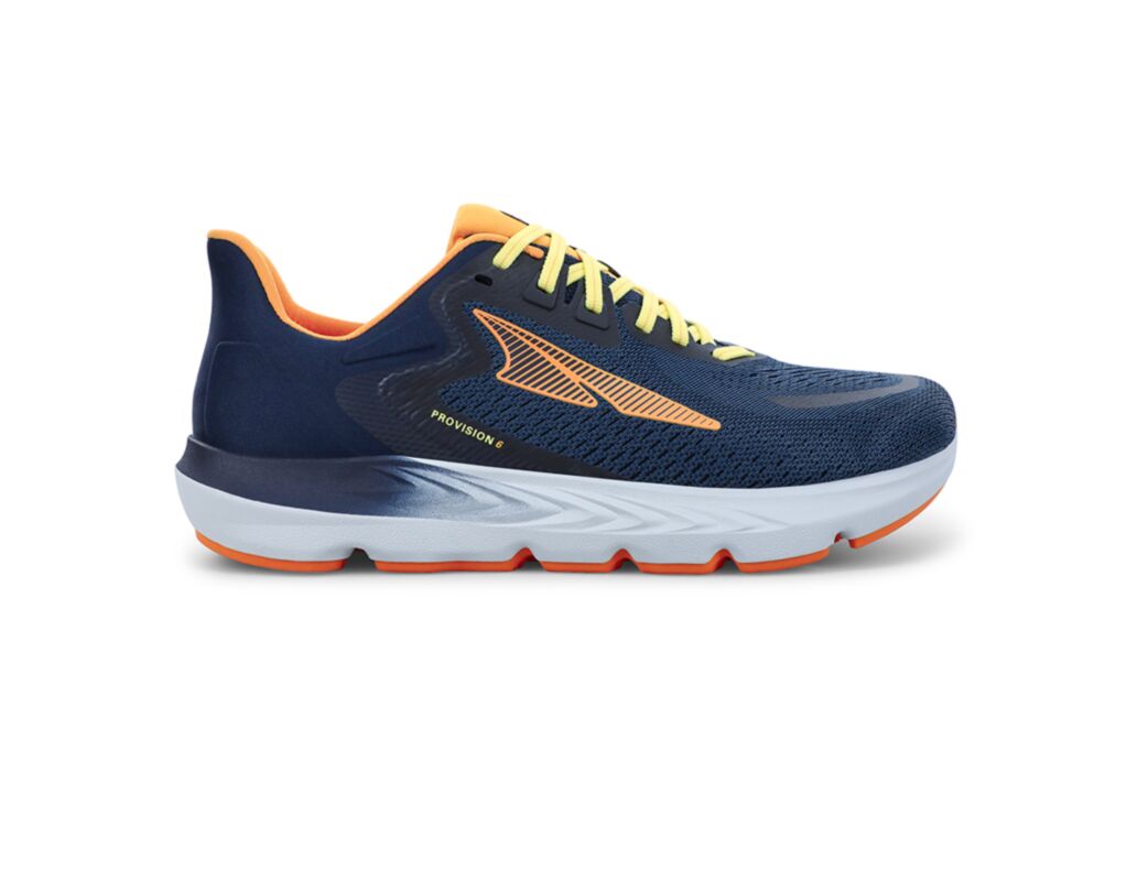 Navy / White / Orange Men\'s Altra Provision 6 Road Running Shoes | RK1087546