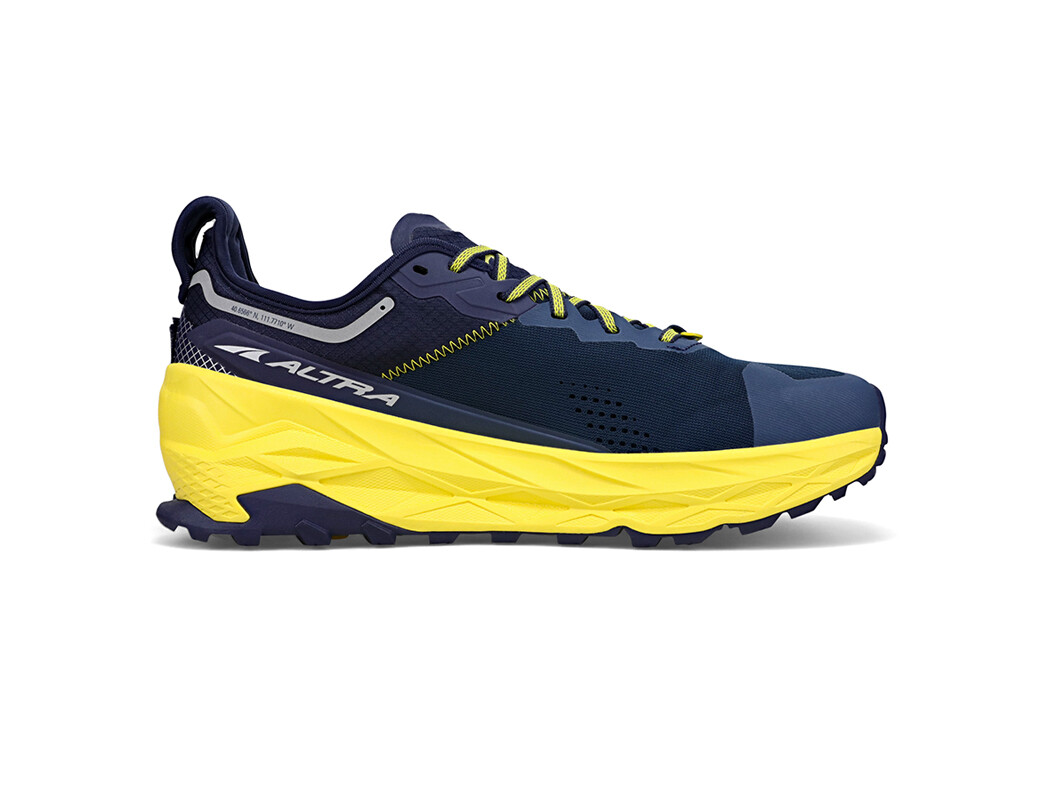 Navy / Yellow Men's Altra Olympus 5 Trail Running Shoes | WD9634280