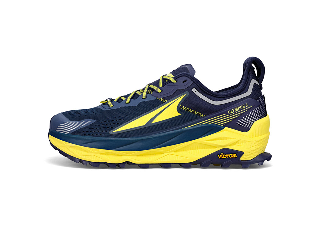 Navy / Yellow Men\'s Altra Olympus 5 Trail Running Shoes | WD9634280