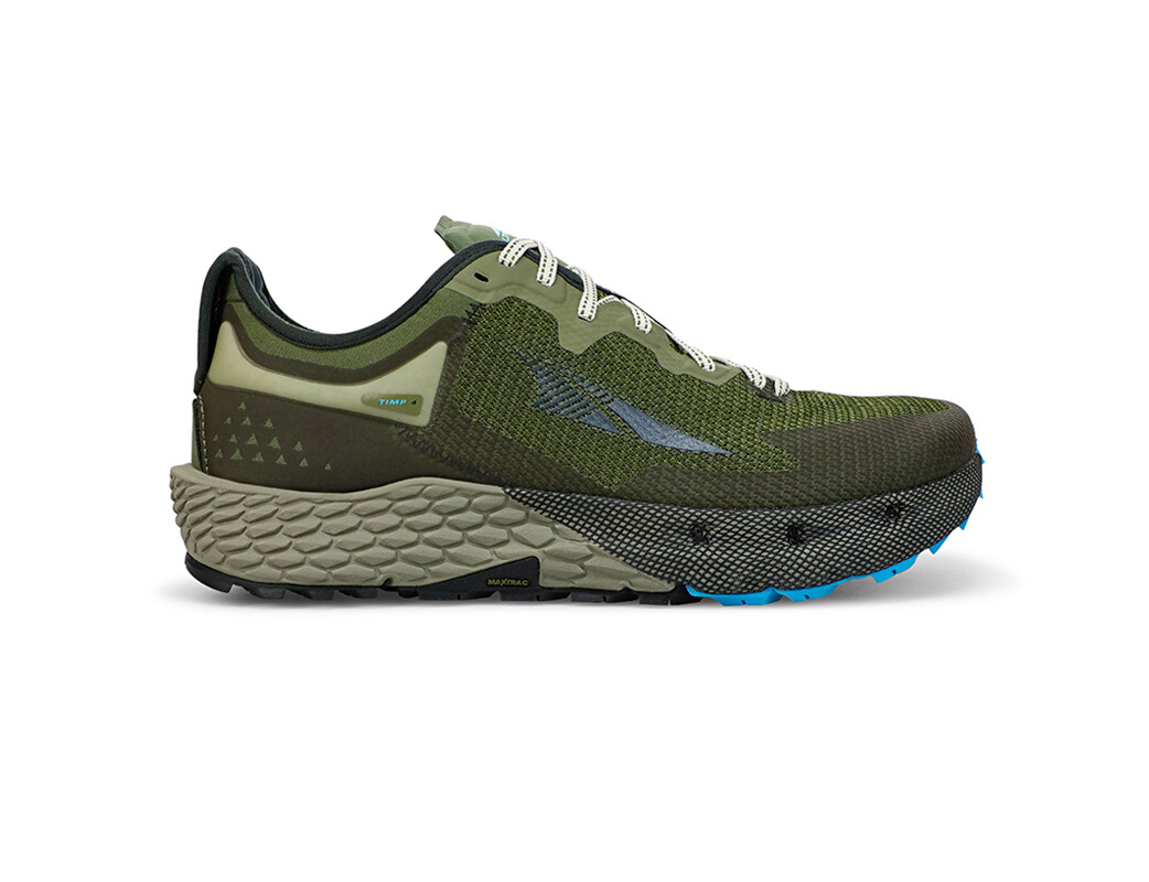 Olive / Blue Men\'s Altra Timp 4 Trail Running Shoes | MD5310948