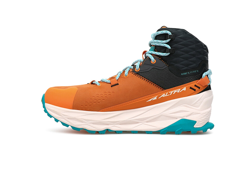 Orange / Black / White / Blue Women's Altra Olympus 5 Mid GTX Hiking Shoes | AH4265831