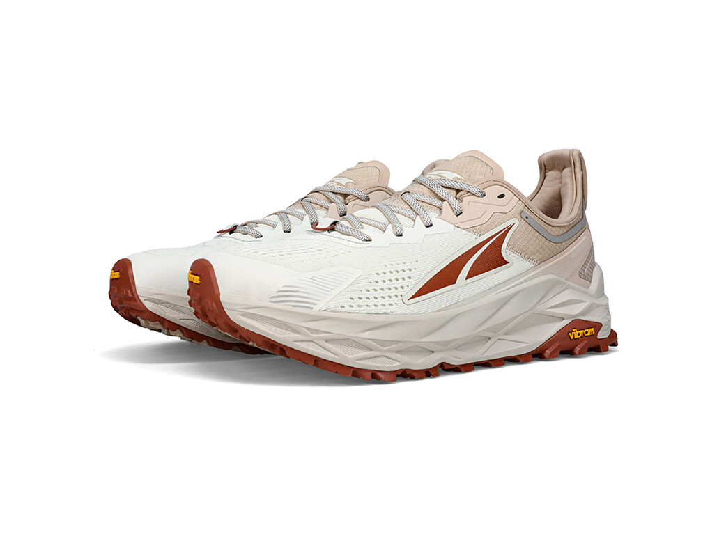 White / Brown Men's Altra Olympus 5 Trail Running Shoes | QV2408531