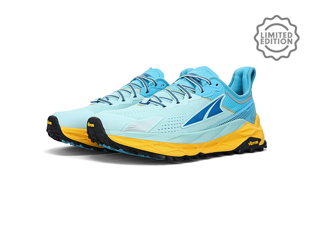 Yellow / Blue Women's Altra Olympus 5 Chamonix Trail Running Shoes | YU1082537